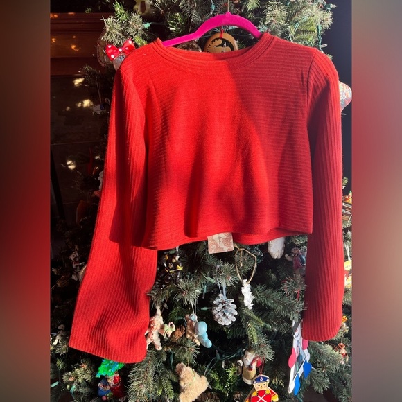 NEW Band Of Gypsies BEAUTIFUL ALIZE RUST LONG SLEEVE TOP w/Keyhole back Size L - Picture 6 of 7